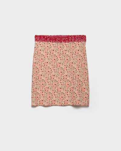 Prada Floral Print Georgette Skirt In Multi