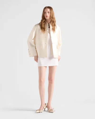 Prada Silk-wool Single-breasted Evening Jacket In Neutral