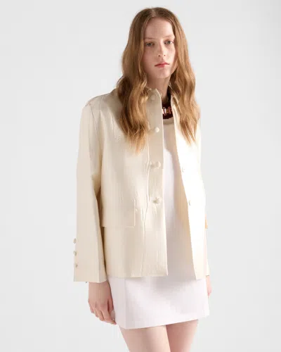 Prada Silk-wool Single-breasted Evening Jacket In Neutral