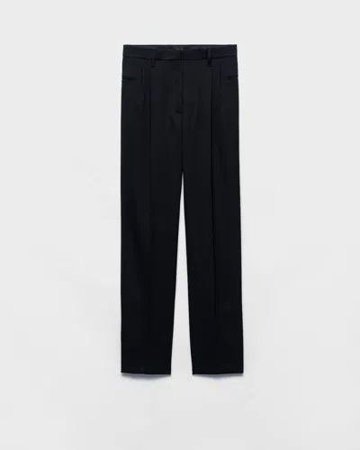 Prada Zipper-fly Wool Trousers In Black