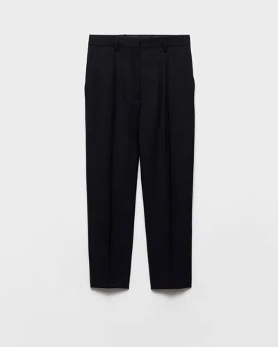 Prada Wool Rush Stitch Pants In Blue