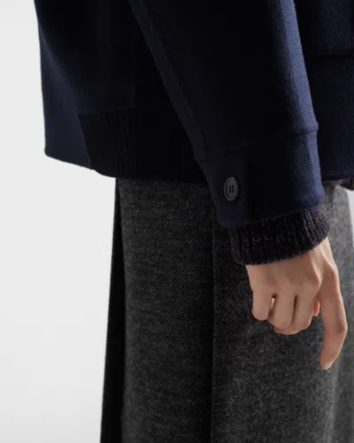 Prada Buttoned Reversible Jacket In Black