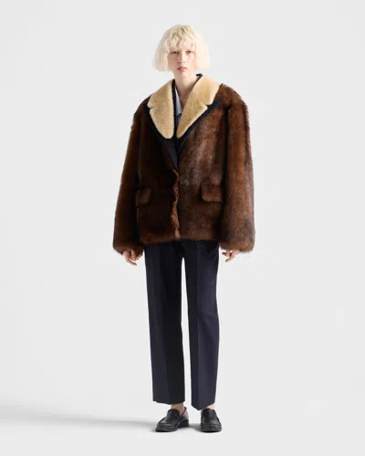 Prada Wool Rush Stitch Pants In Blue