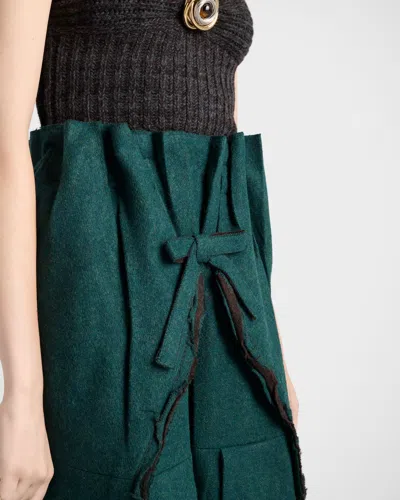 Prada Wool And Cashmere Bandeau Top With Brooch In Black