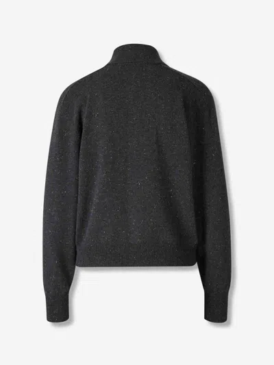 Peserico Speckled-pattern Collared Cardigan In Black