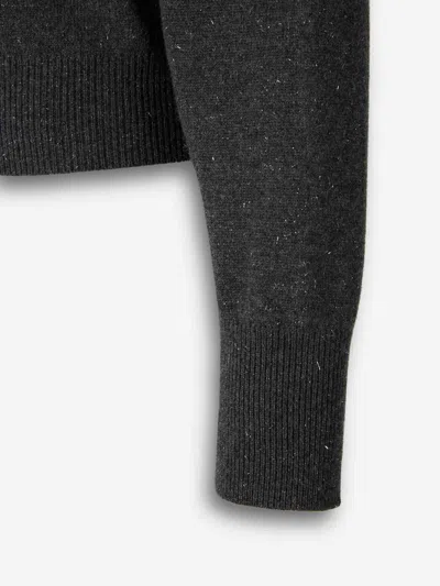 Peserico Speckled-pattern Collared Cardigan In Black