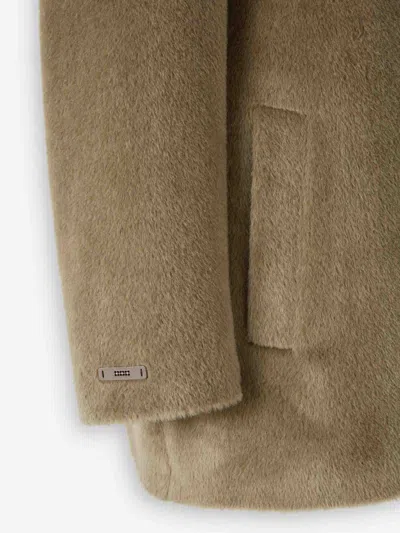 Peserico Welt-pocket Wool Coat In Brown