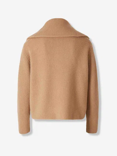 Simkhai Womens Camel Landry Half-zip Ribbed Cashmere Jumper In Brown