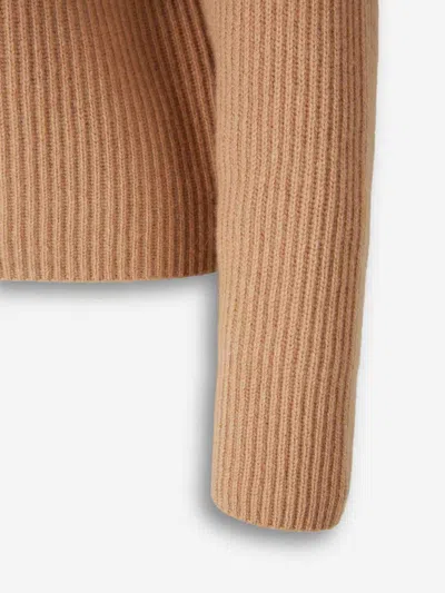 Simkhai Womens Camel Landry Half-zip Ribbed Cashmere Jumper In Brown