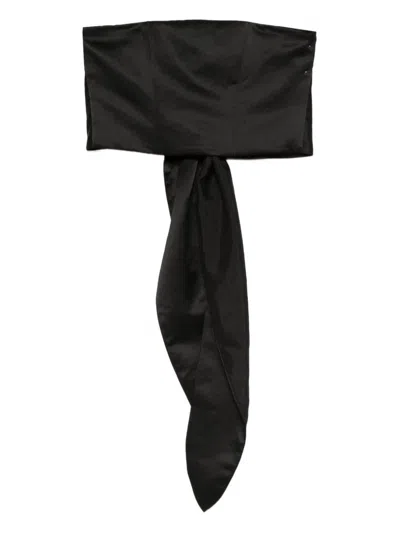 Forte Forte Tie-fastening Bandeau Top In Black