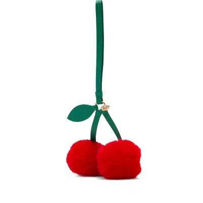 Versace Cherry-motif Bag Charm In Red