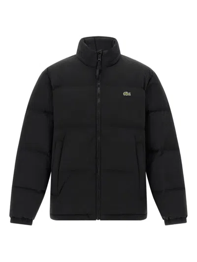 Lacoste Water-repellent Down Jacket With Packable Hood Clothing In Black