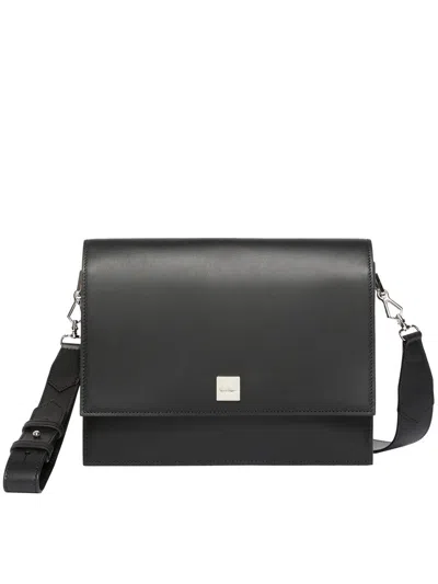 Max Mara Biancaroughs Leather Shoulder Bag In Black