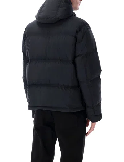 Stone Island Black Down Parka With Hood In Black