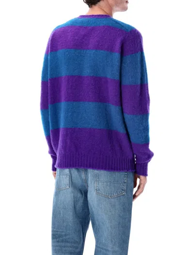 Howlin' Striped-pattern Crew-neck Sweater In Purple