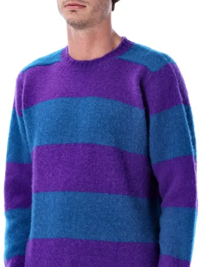 Howlin' Striped-pattern Crew-neck Sweater In Purple