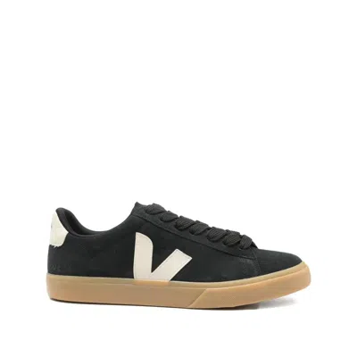 Veja Campo Bold Suede Low-top Sneakers In Black