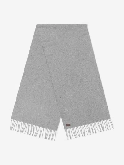 Canali Fringed Cashmere Scarf In Gray