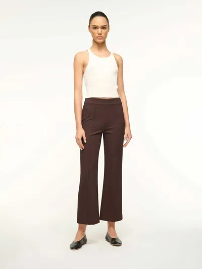 Staud Pantalone Knack Dark Chocolate In Brown
