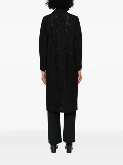 Quetsche Patterned-jacquard Coat In Black