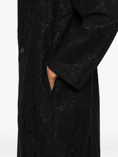 Quetsche Patterned-jacquard Coat In Black