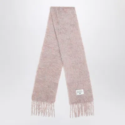 Acne Studios Pink Wool Scarf With Logo