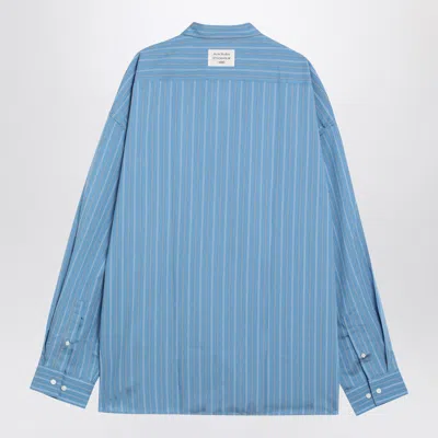 Acne Studios Striped Long Sleeve Button Up Shirt In Blue