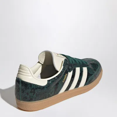 Adidas Originals Samba Og Leather-trimmed Snake-effect Sneakers In Green