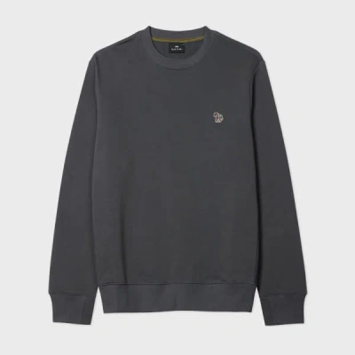 Ps By Paul Smith Charcoal Organic Cotton Zebra Logo Sweatshirt Grey In Gray