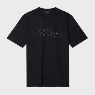 Ps By Paul Smith Ps Paul Smith Circles Organic Cotton T-shirt In Black