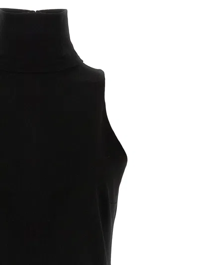 Magda Butrym Textured Sleeveless Dress Featuring Crochet Detail In Black