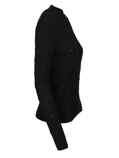 Dries Van Noten 09260-tessy 2707 Mock Neck Sweater Knitwear Black In Black