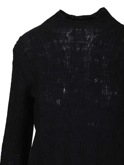 Dries Van Noten 09260-tessy 2707 Mock Neck Sweater Knitwear Black In Black