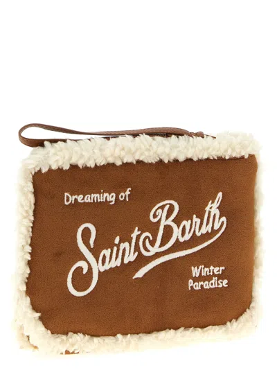 Mc2 Saint Barth Aline Shearling Clutch Brown