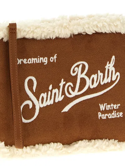 Mc2 Saint Barth Aline Shearling Clutch Brown