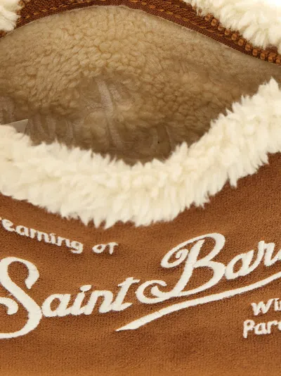 Mc2 Saint Barth Aline Shearling Clutch Brown