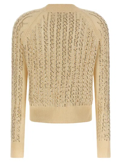 Ermanno Scervino Baguette Studded Sweater Sweaters And Cardigans Beige In Brown