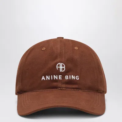 Anine Bing Embroidered Jeremy Baseball Cap In Brown