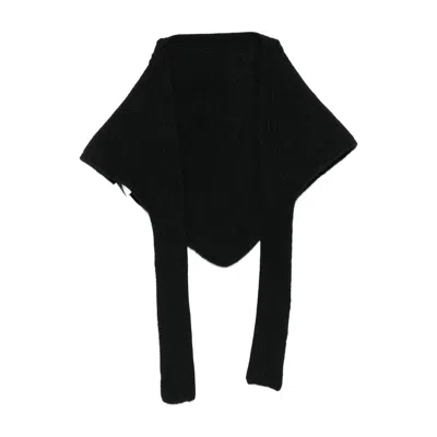 Jacquemus Alpaca Blend Long Ribbed Scarf In Black