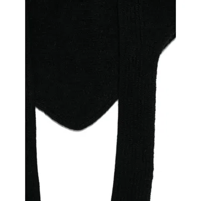 Jacquemus Alpaca Blend Long Ribbed Scarf In Black