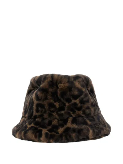 Ap Paris Amara Leopard Bucket Hat In Brown