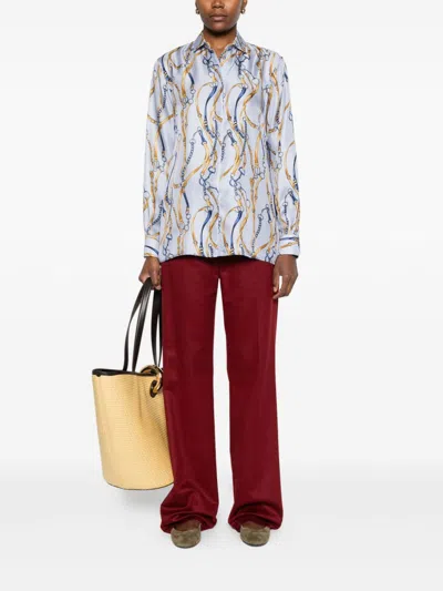 Archivio '67 Archivio 67 Printed Silk Shirt In White