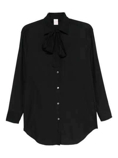 Archivio '67 Bow-detail Silk Shirt In Black