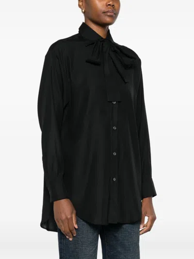 Archivio '67 Bow-detail Silk Shirt In Black