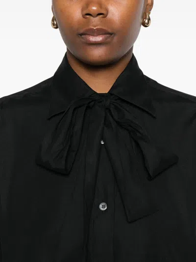 Archivio '67 Bow-detail Silk Shirt In Black