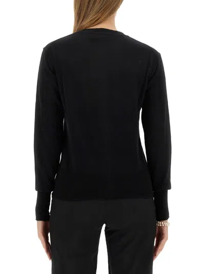 Vivienne Westwood Fitted Black Cardigan With Silk-wool Blend In Black