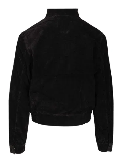Arte Corduroy Jacket With Logo Embroidery In Black