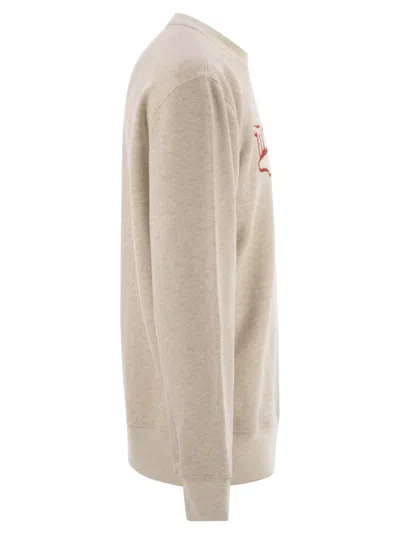 Autry X Maison Kitsune Autry X Maison Kitsuné Autry X Maison Kitsunè Logo Sweatshirt In Orange