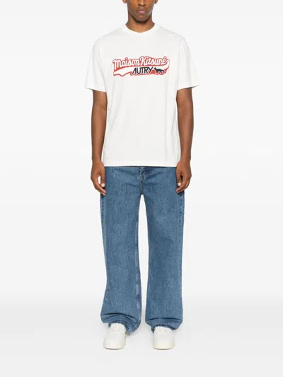 Autry X Maison Kitsune Autry X Maison Kitsuné T-shirt With Autry X Maison Kitsuné Logo In White