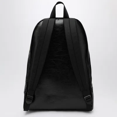 Balenciaga Black Explorer Backpack In Leather With Printed Stickers In Black